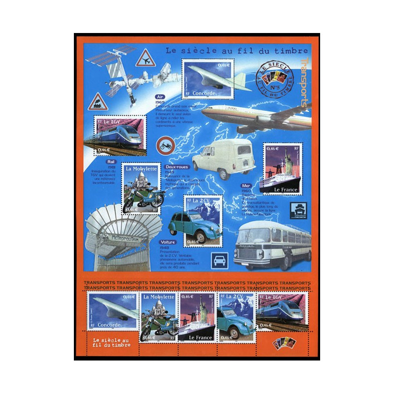 47 (3471/75) N°-yvert Blocs De France 2002