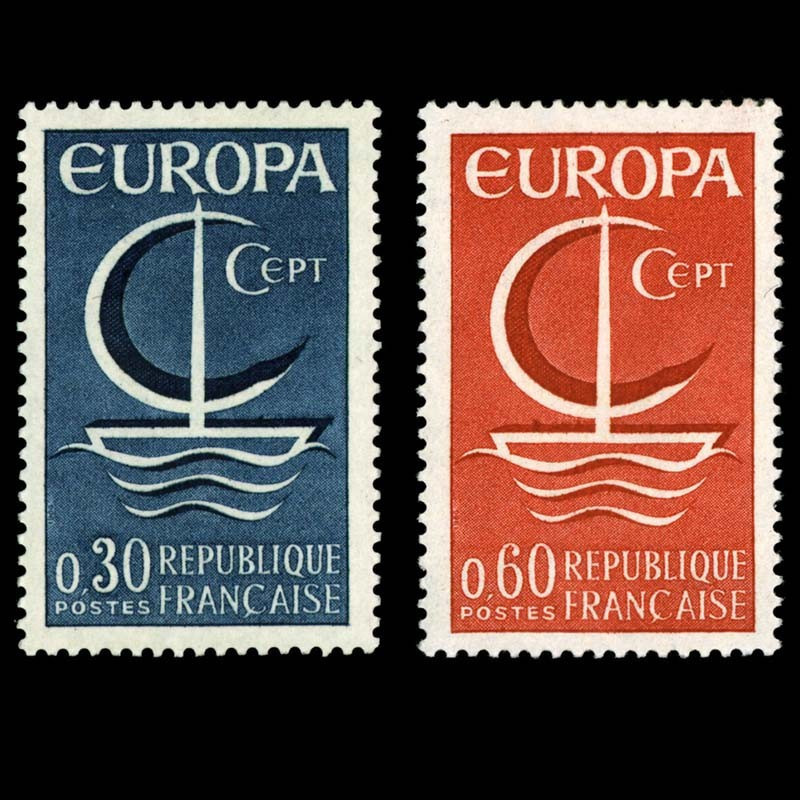 1490/1491 N°-yvert Poste 1966