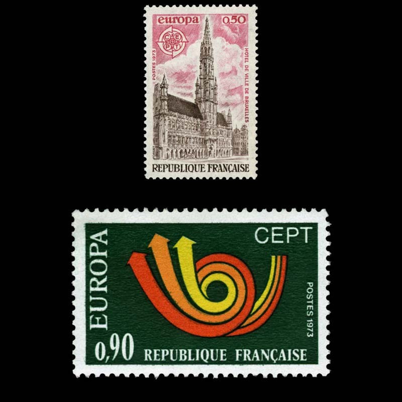 1752/1753 N°-yvert Poste 1973