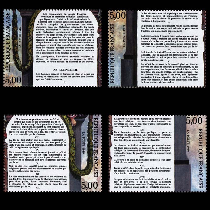 2596/2599 N°-yvert Poste 1989