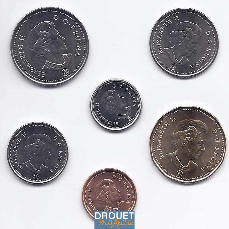 6 Pièces De Monnaie Différentes