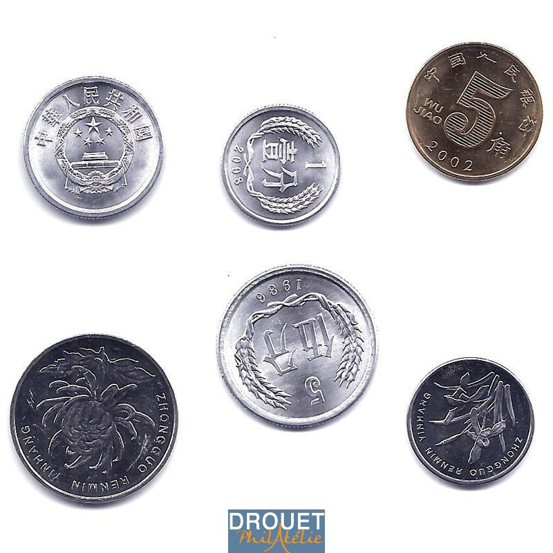 6 Pièces De Monnaie Différentes
