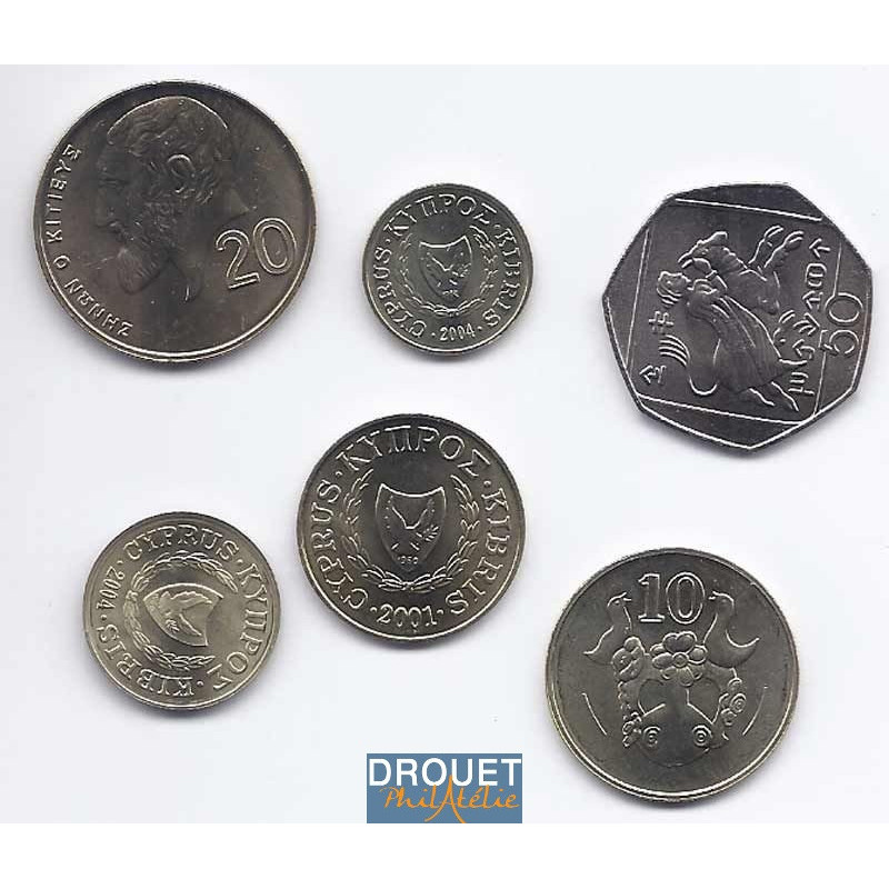 6 Pièces De Monnaie Différentes