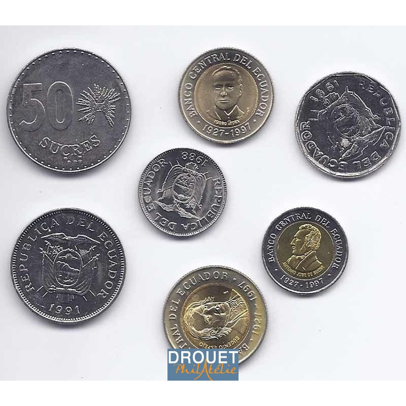 7 Pièces De Monnaie Différentes