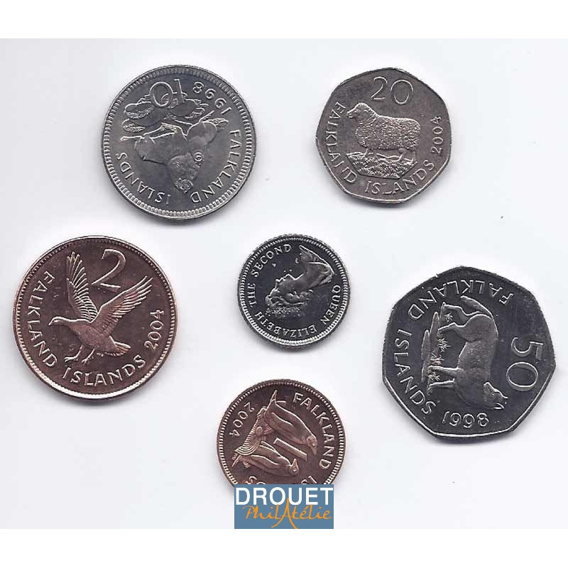 6 Pièces De Monnaie Différentes