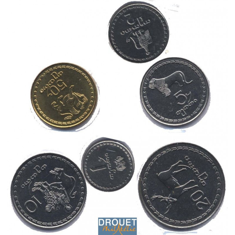 6 Pièces De Monnaie Différentes