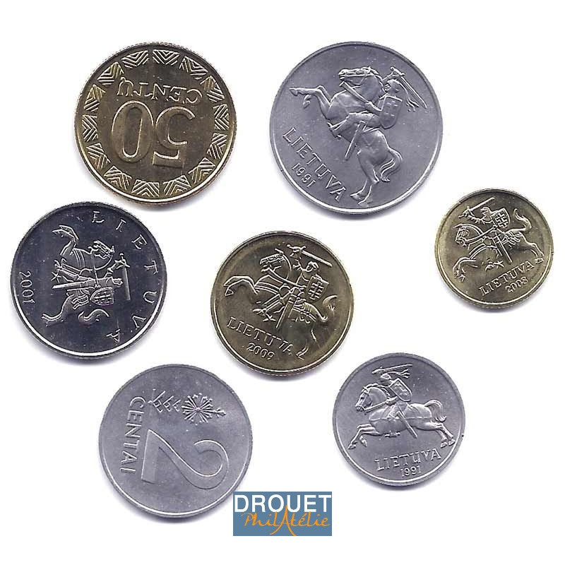 7 Pièces De Monnaie Différentes