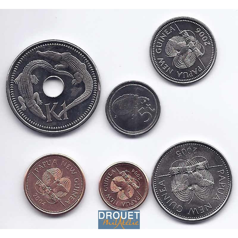 6 Pièces De Monnaie Différentes