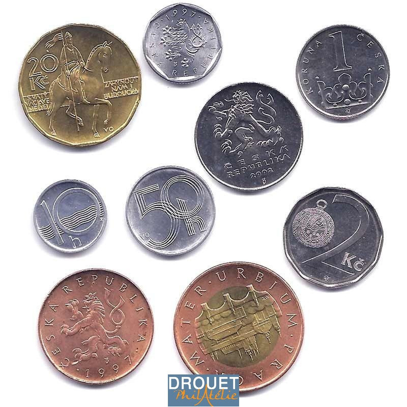 9 Pièces De Monnaie Différentes