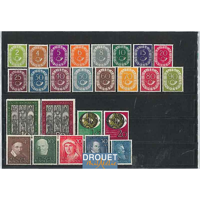 1951 Allemagne Année Complète Timbres Neufs