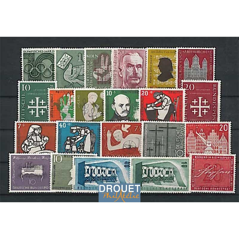 1956 Allemagne Année Complète Timbres Neufs