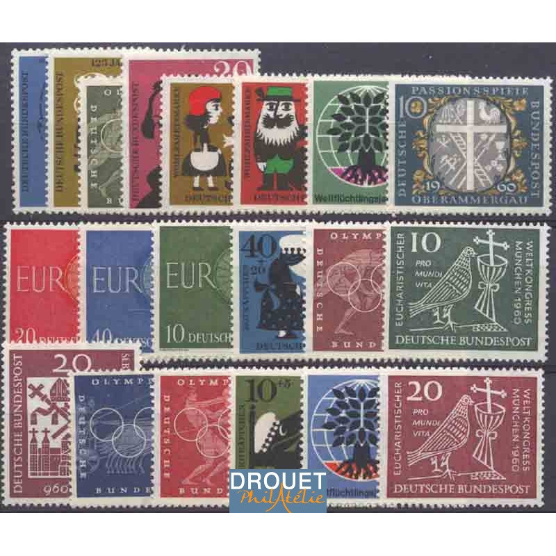 1960 Allemagne Année Complète Timbres Neufs