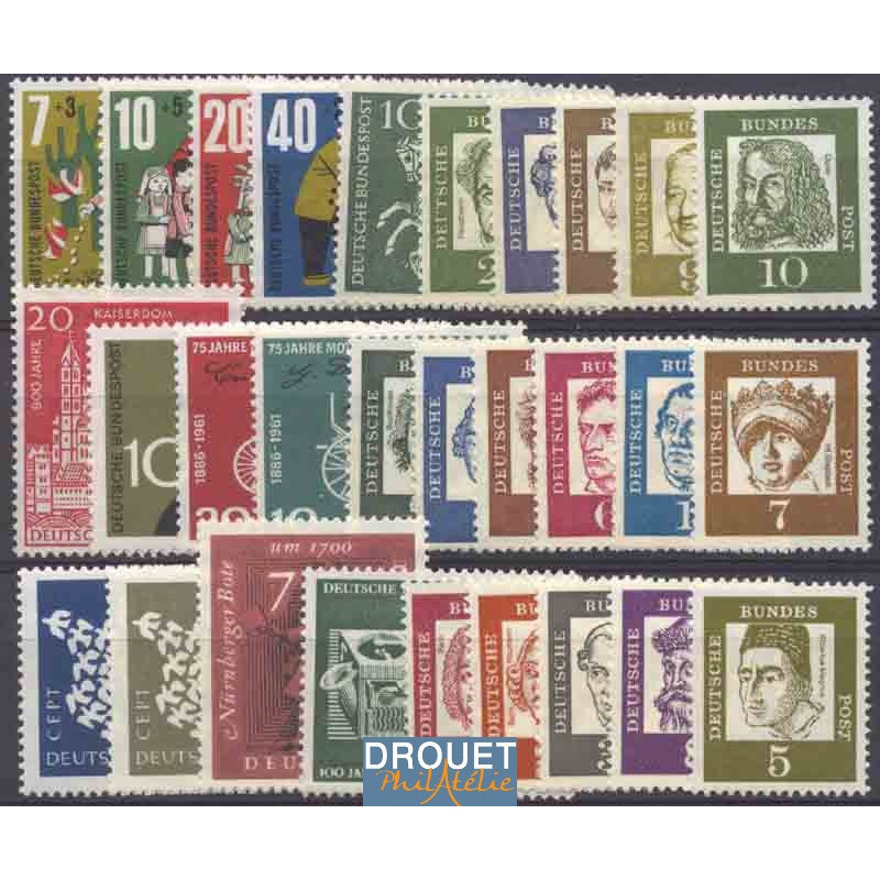 1961 Allemagne Année Complète Timbres Neufs