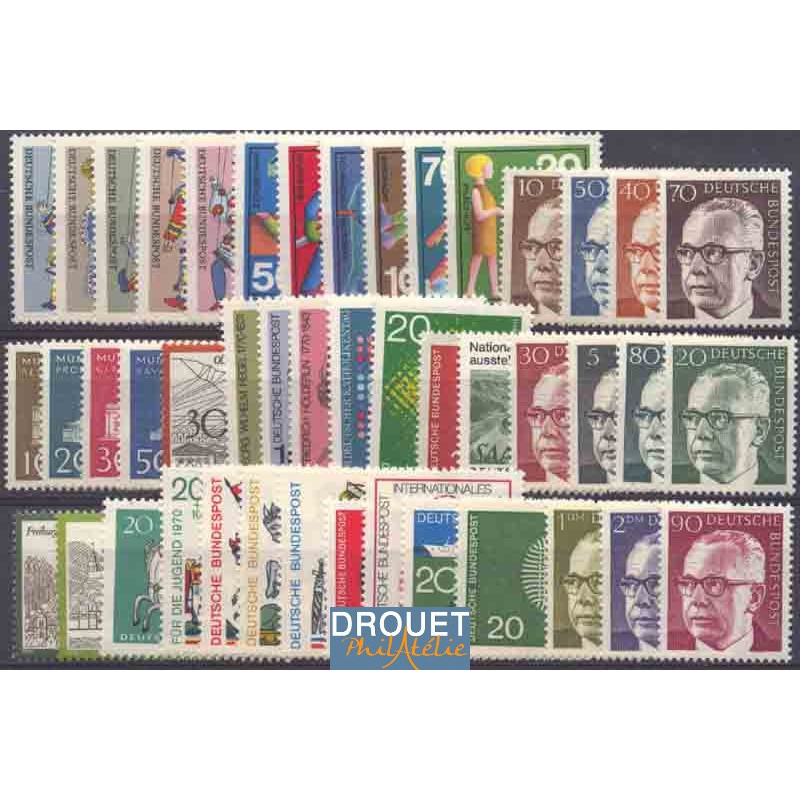 1970 Allemagne Année Complète Timbres Neufs