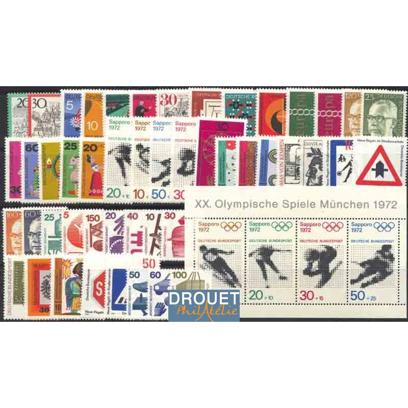 1971 Allemagne Année Complète Timbres Neufs