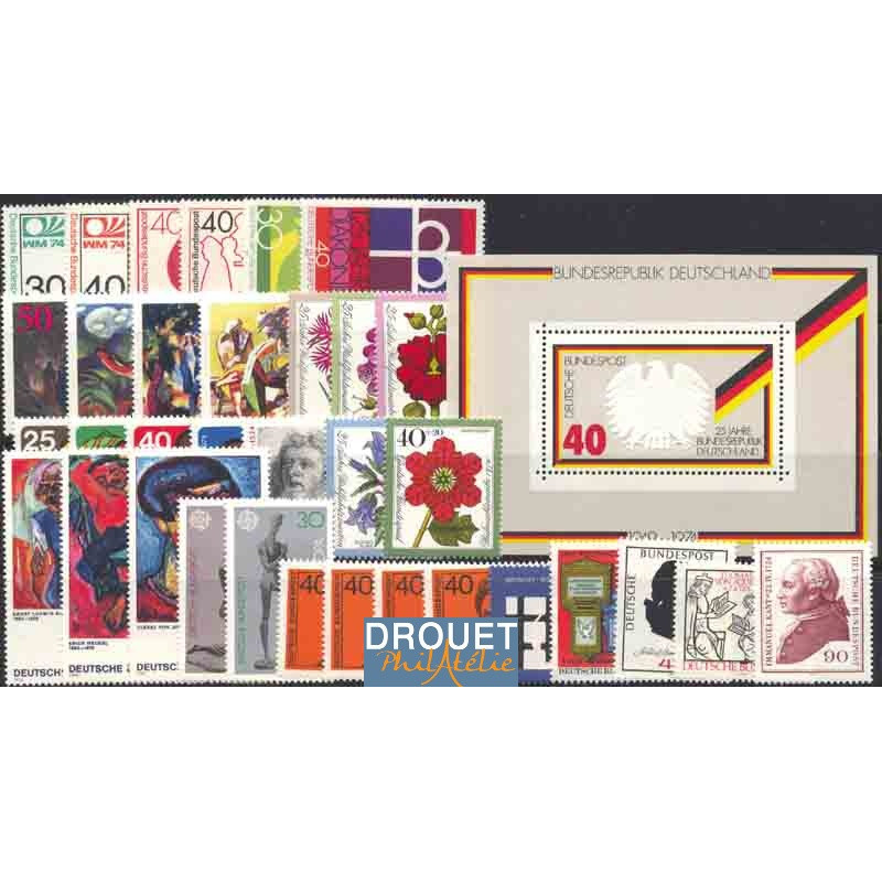 1974 Allemagne Année Complète Timbres Neufs