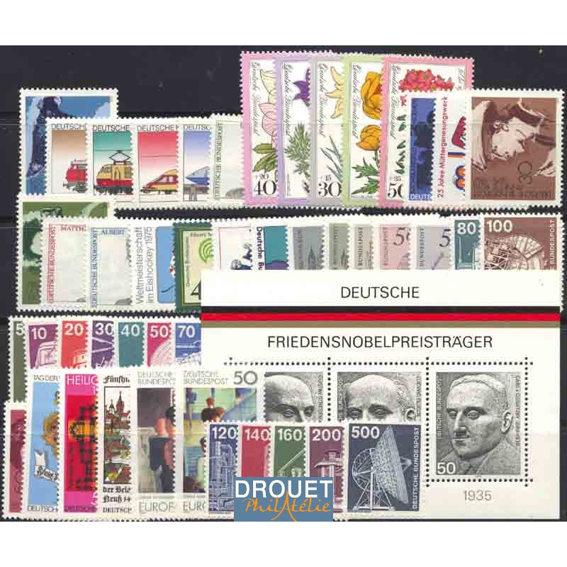 1975 Allemagne Année Complète Timbres Neufs