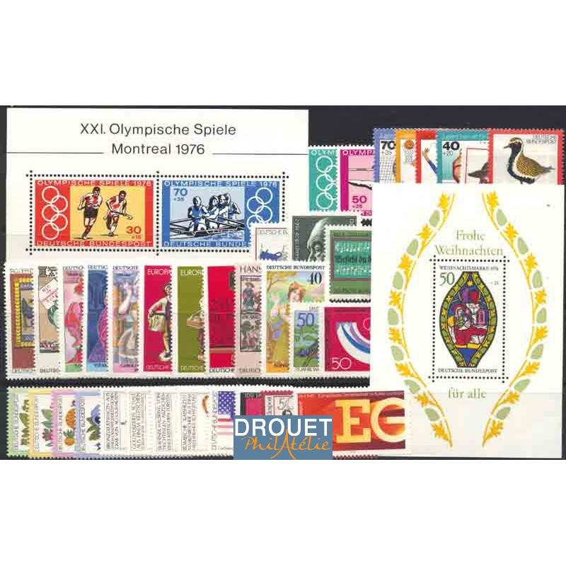 1976 Allemagne Année Complète Timbres Neufs