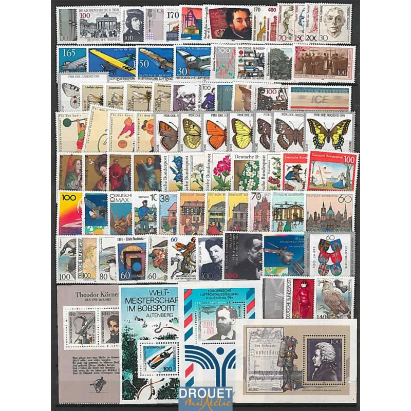 1991 Allemagne Année Complète Timbres Neufs