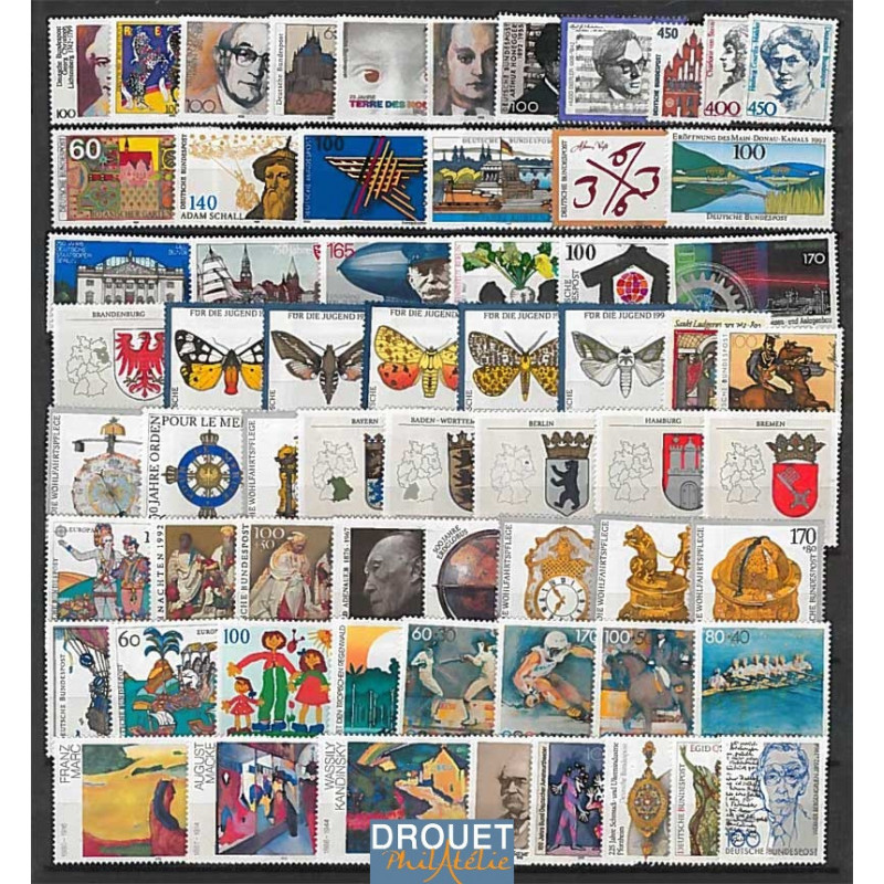 1992 Allemagne Année Complète Timbres Neufs
