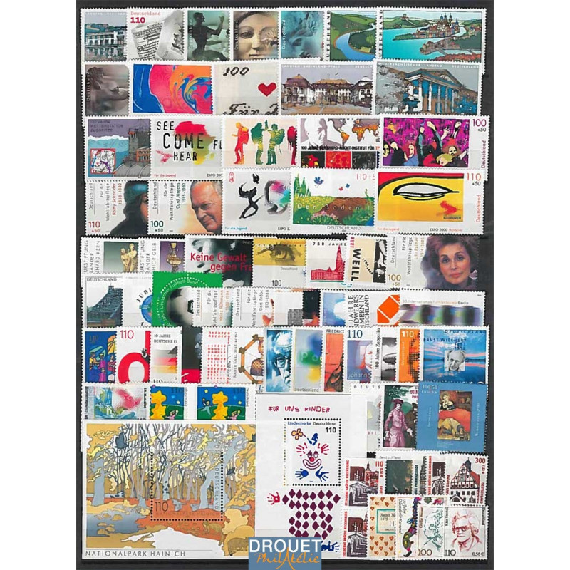 2000 Allemagne Année Complète Timbres Neufs