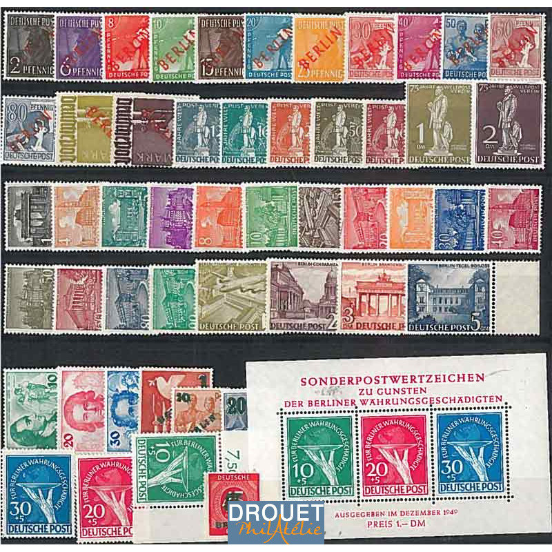 1949 Allemagne Berlin Année Complète Timbres Neufs