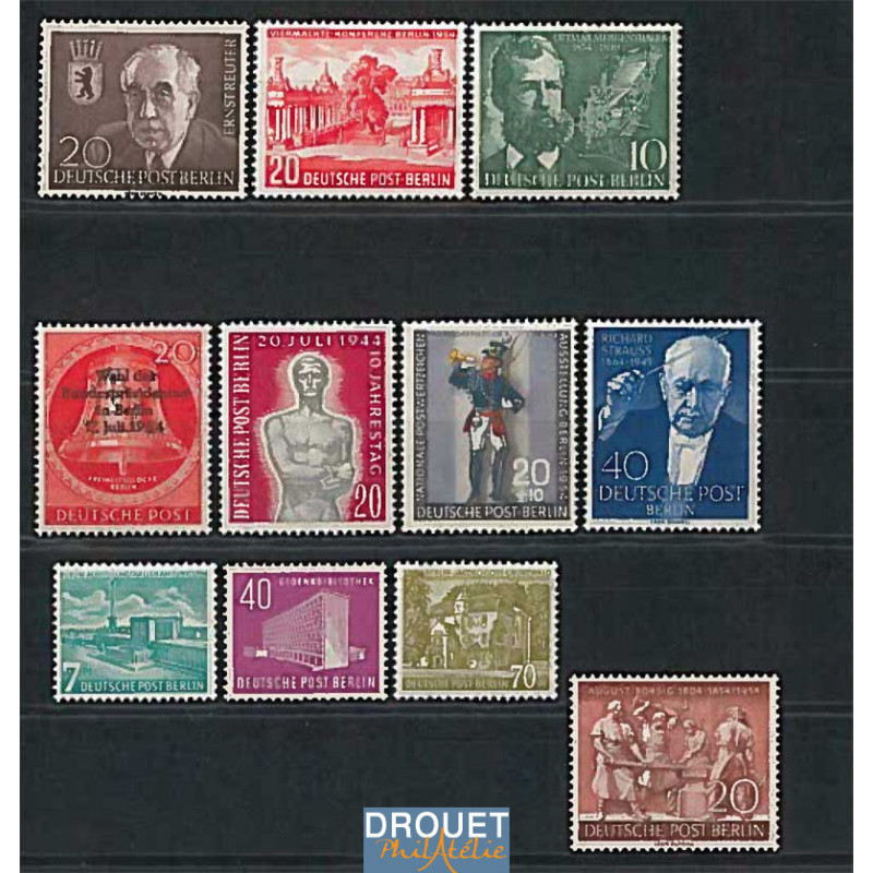 1954 Allemagne Berlin Année Complète Timbres Neufs