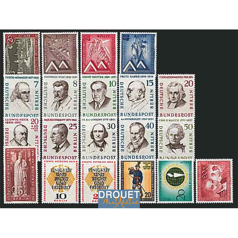 1957 Allemagne Berlin Année Complète Timbres Neufs