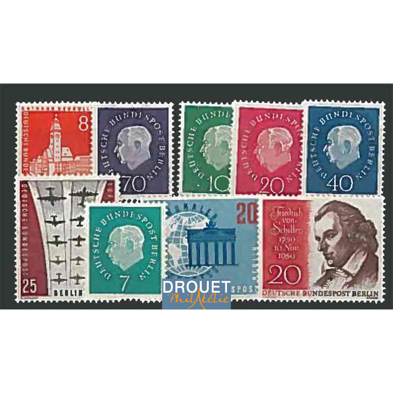 1959 Allemagne Berlin Année Complète Timbres Neufs