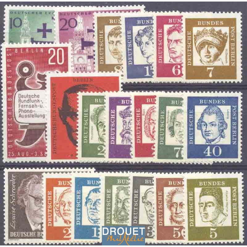 1961 Allemagne Berlin Année Complète Timbres Neufs