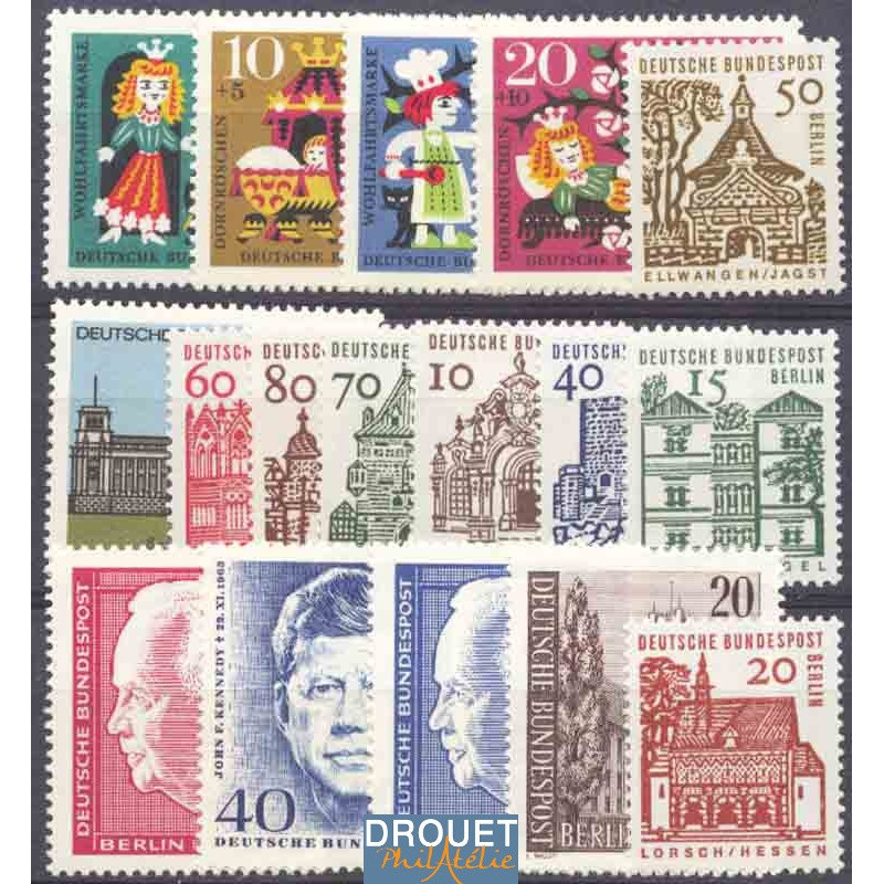 1964 Allemagne Berlin Année Complète Timbres Neufs