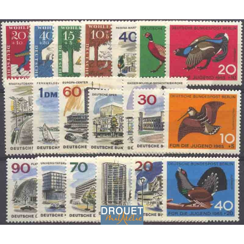 1965 Allemagne Berlin Année Complète Timbres Neufs