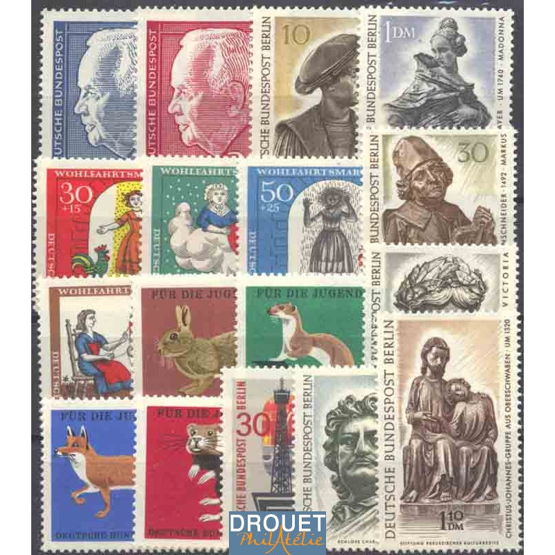 1967 Allemagne Berlin Année Complète Timbres Neufs