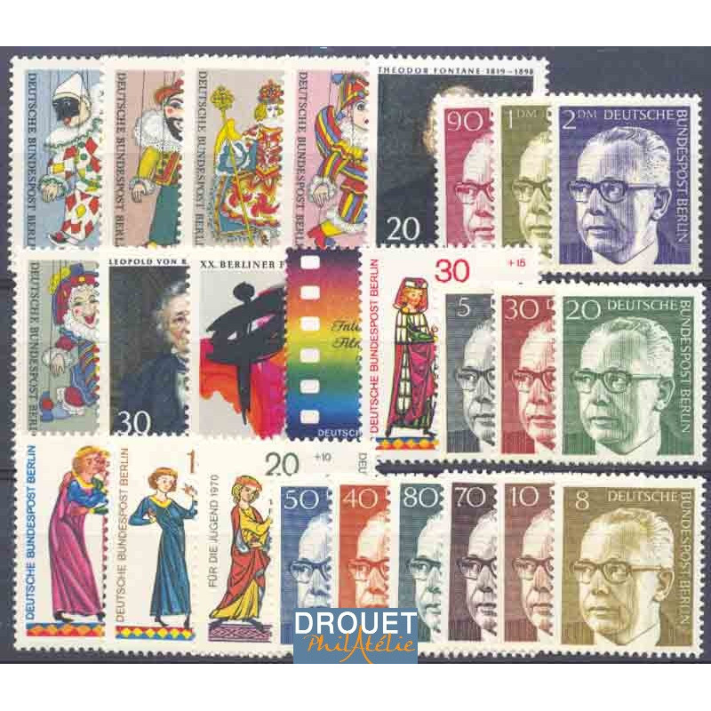 1970 Allemagne Berlin Année Complète Timbres Neufs