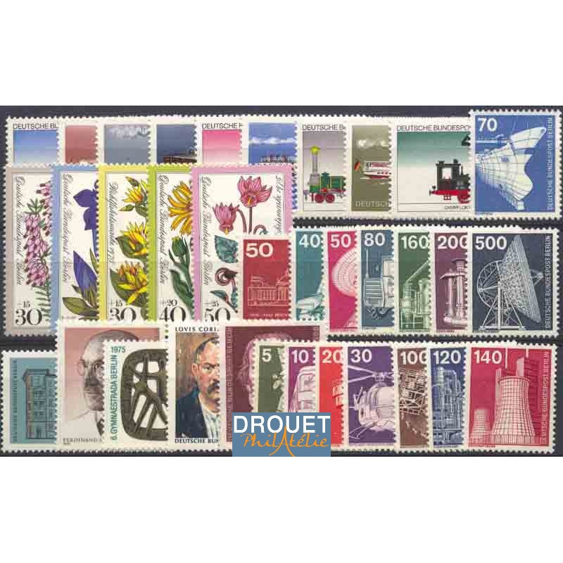 1975 Allemagne Berlin Année Complète Timbres Neufs