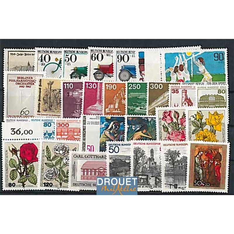 1982 Allemagne Berlin Année Complète Timbres Neufs