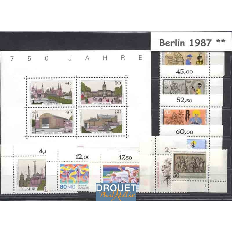 1987 Allemagne Berlin Année Complète Timbres Neufs
