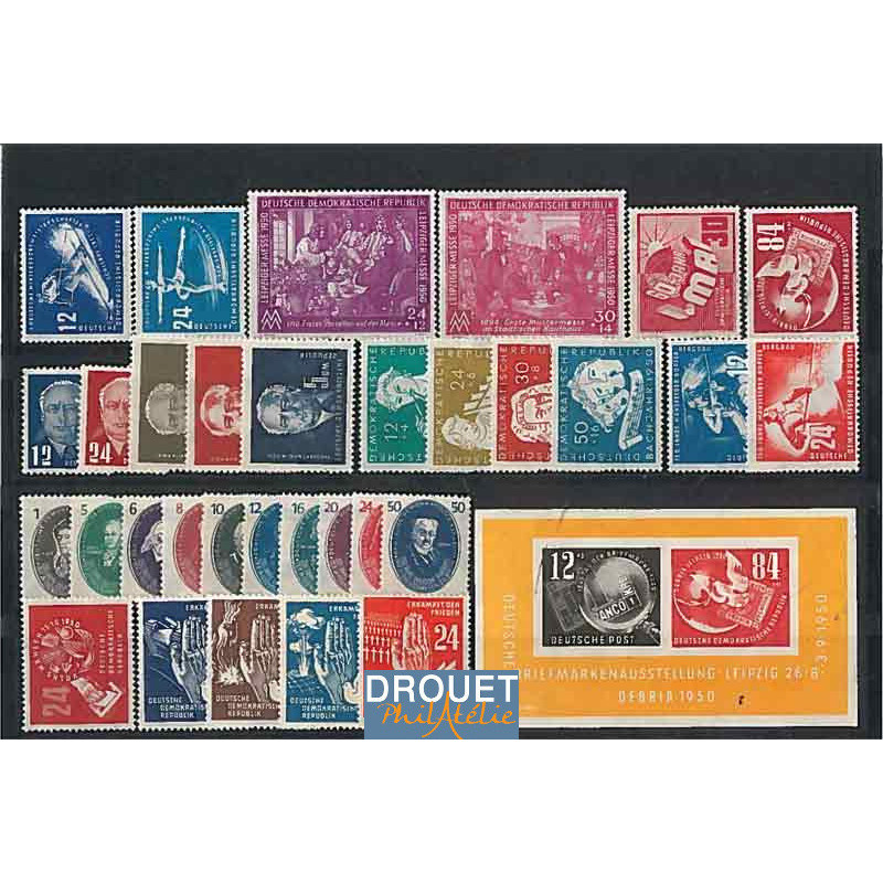 1950 Allemagne Est Année Complète Timbres Neufs