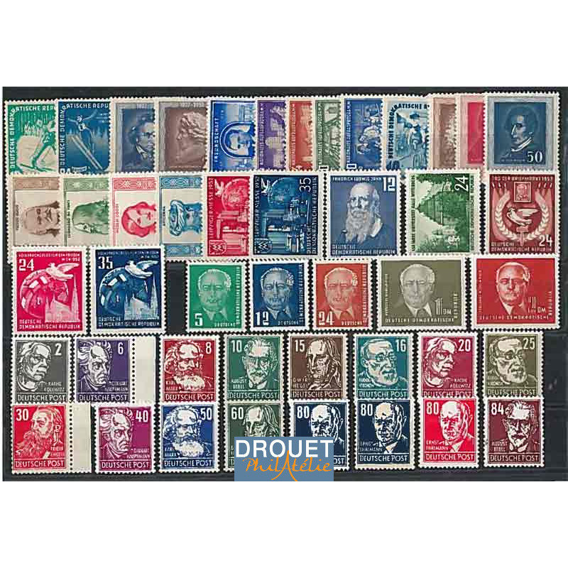 1952 Allemagne Est Année Complète Timbres Neufs