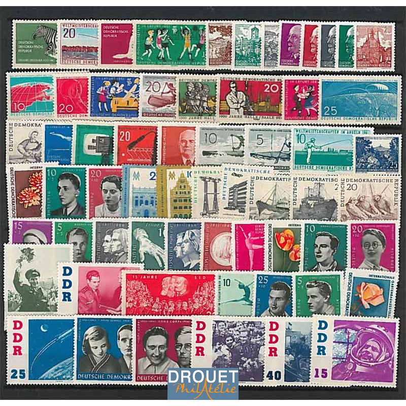 1961 Allemagne Est Année Complète Timbres Neufs