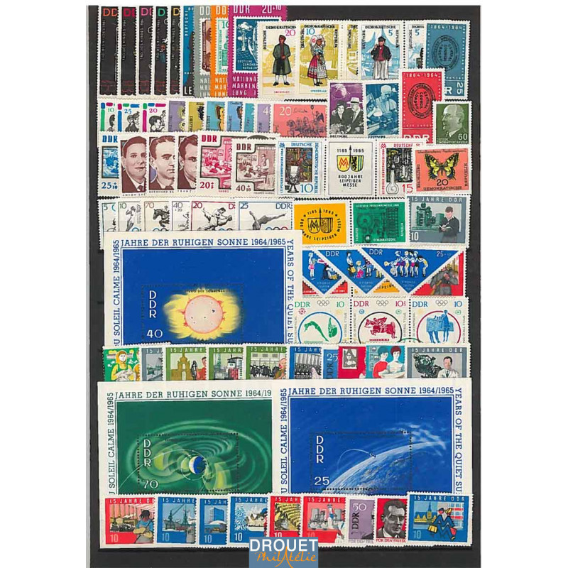 1964 Allemagne Est Année Complète Timbres Neufs