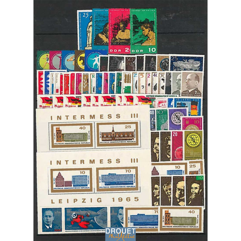 1965 Allemagne Est Année Complète Timbres Neufs
