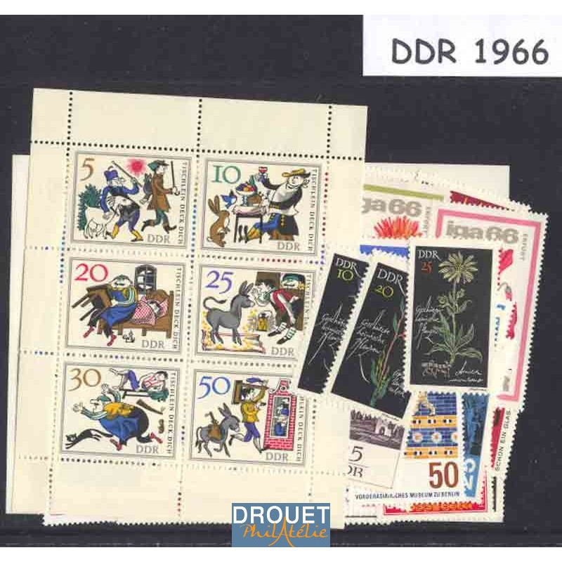 1966 Allemagne Est Année Complète Timbres Neufs