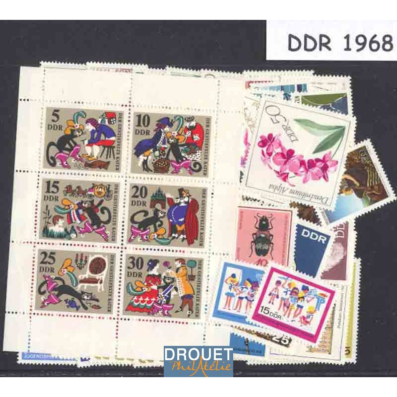 1968 Allemagne Est Année Complète Timbres Neufs