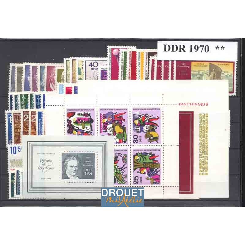 1970 Allemagne Est Année Complète Timbres Neufs