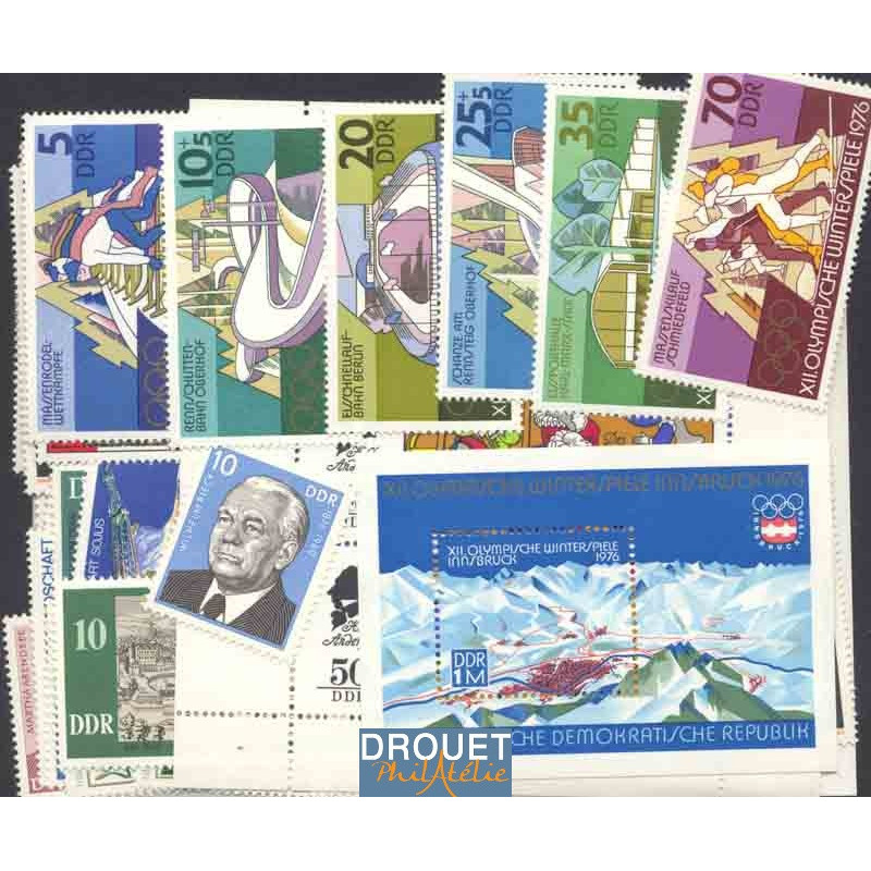 1975 Allemagne Est Année Complète Timbres Neufs