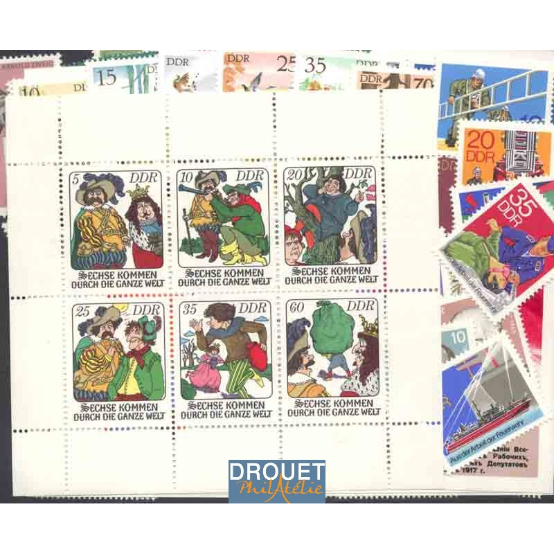 1977 Allemagne Est Année Complète Timbres Neufs