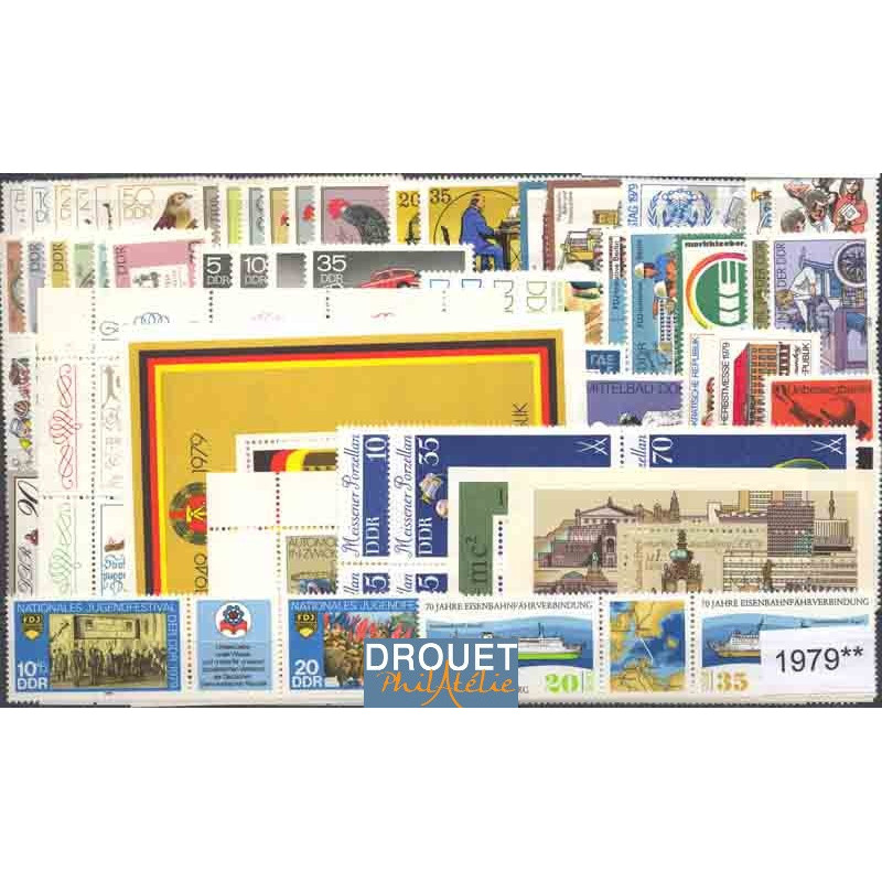 1979 Allemagne Est Année Complète Timbres Neufs
