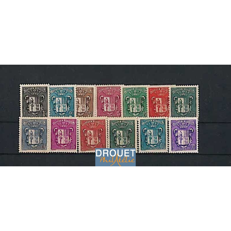 1937 à 1943 Andorre Français Année Complète Timbres Neufs