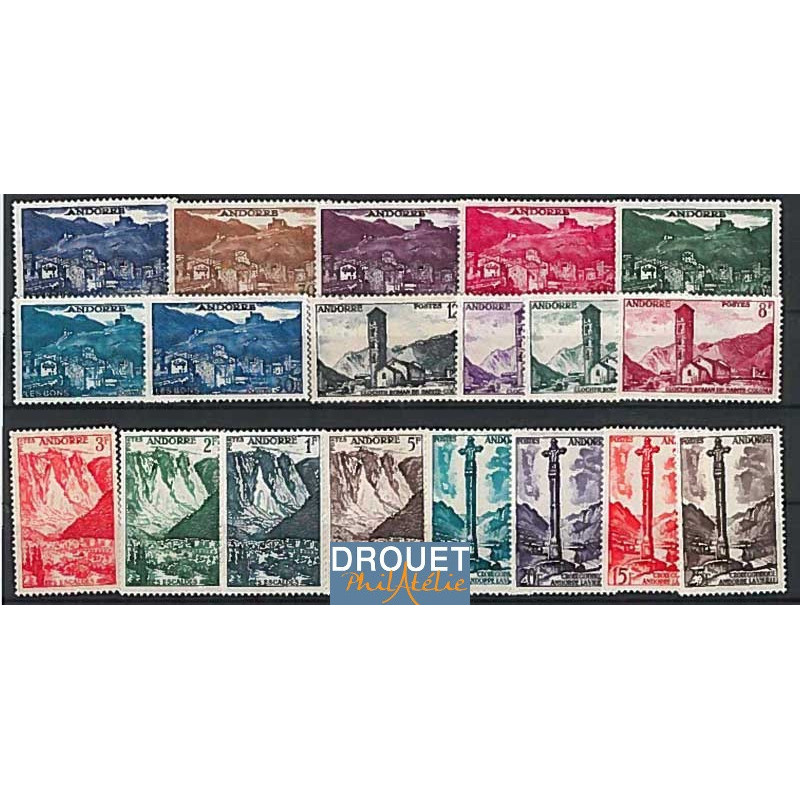 1955 à 1958 Andorre Français Année Complète Timbres Neufs